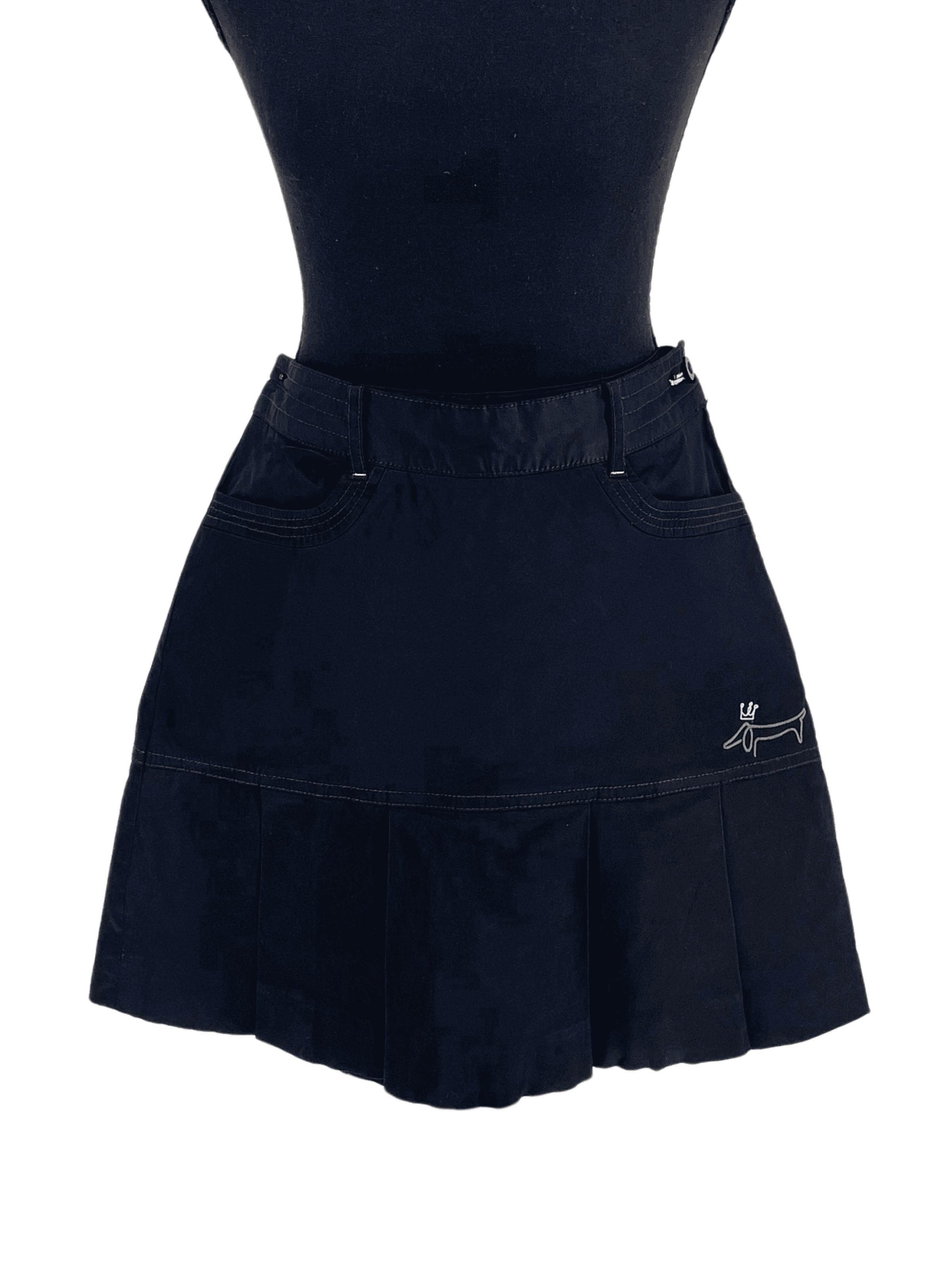 Louis Castel black golf skort, Frente. Condición: Excellent.