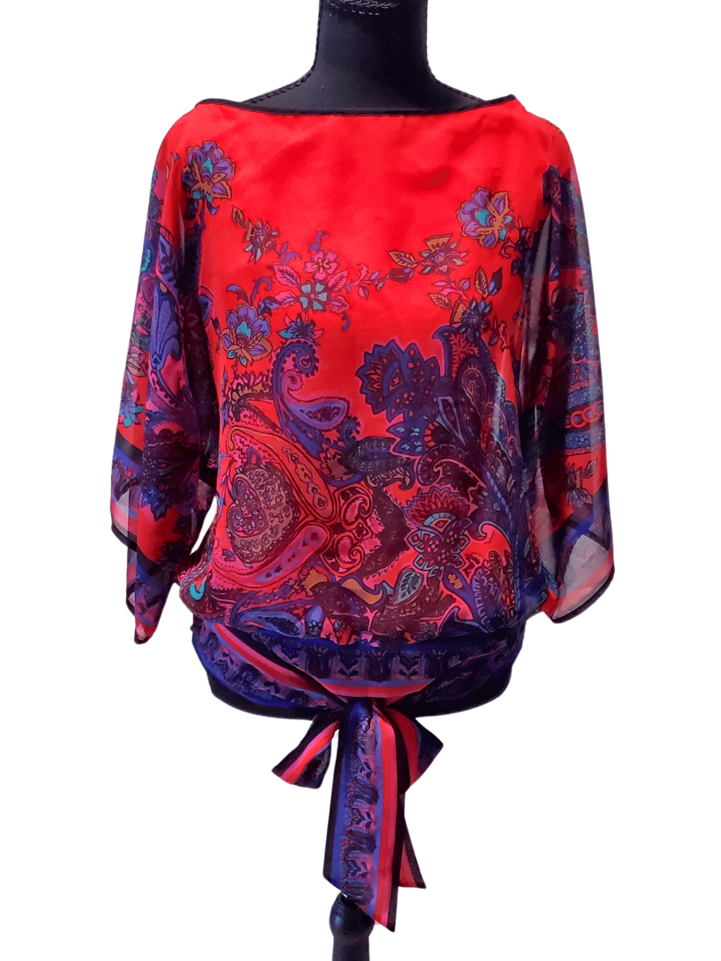 Cache , Cache — Vintage / Y2K Cache red floral Whimsigoth blouse , excellent