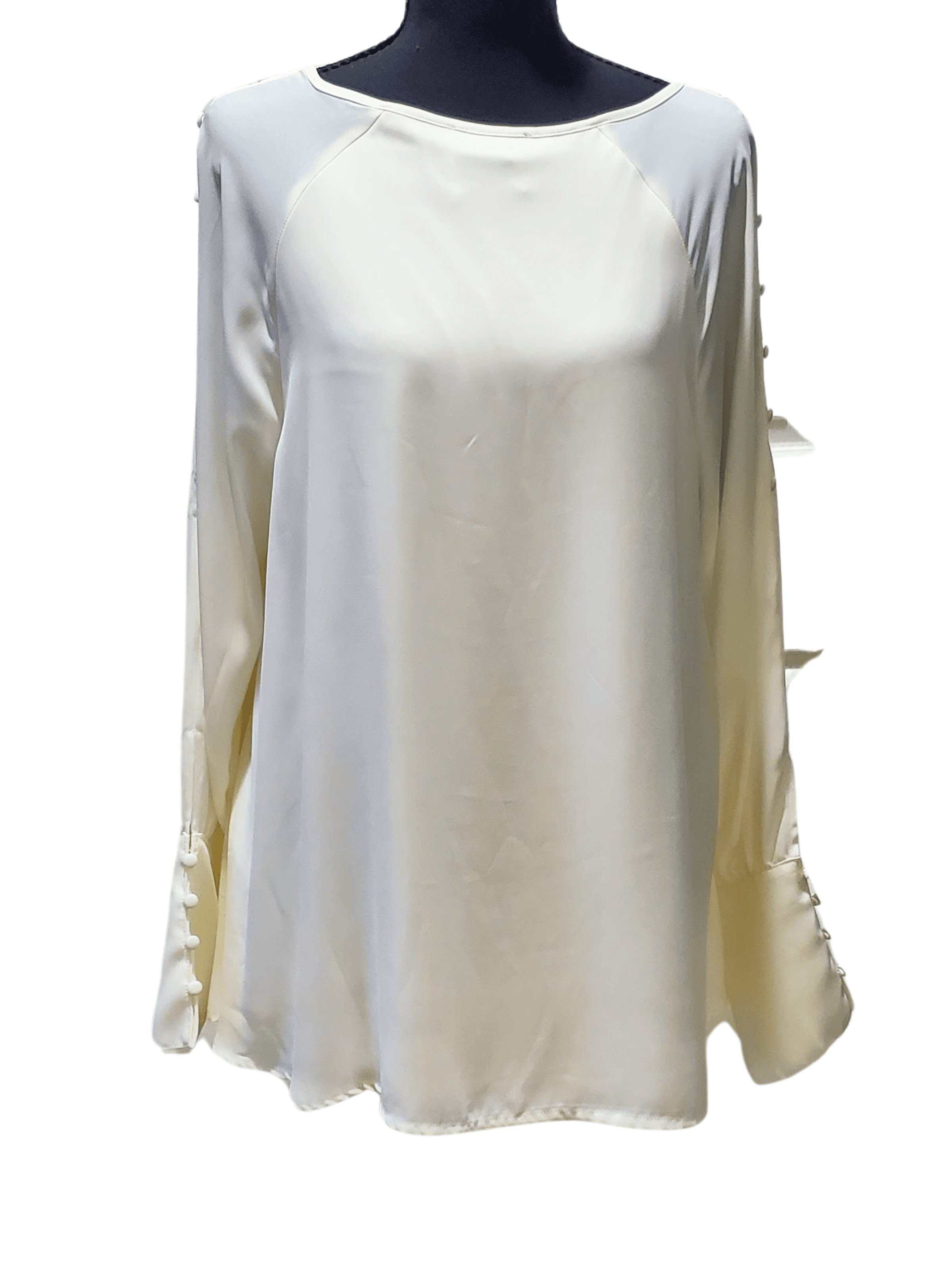 Lane Bryant, Lane Bryant — Lane Bryant Elegant Ivory / cream draped blouse size 14/15 , excellent