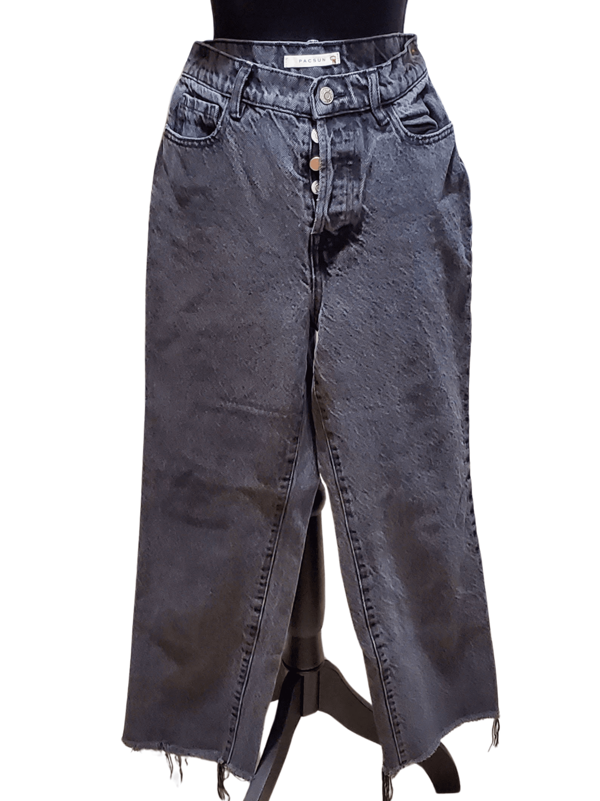 PacSun, PacSun — PacSun Faded Black High Wasited Button Fly Denim Jeans size 29 , excellent