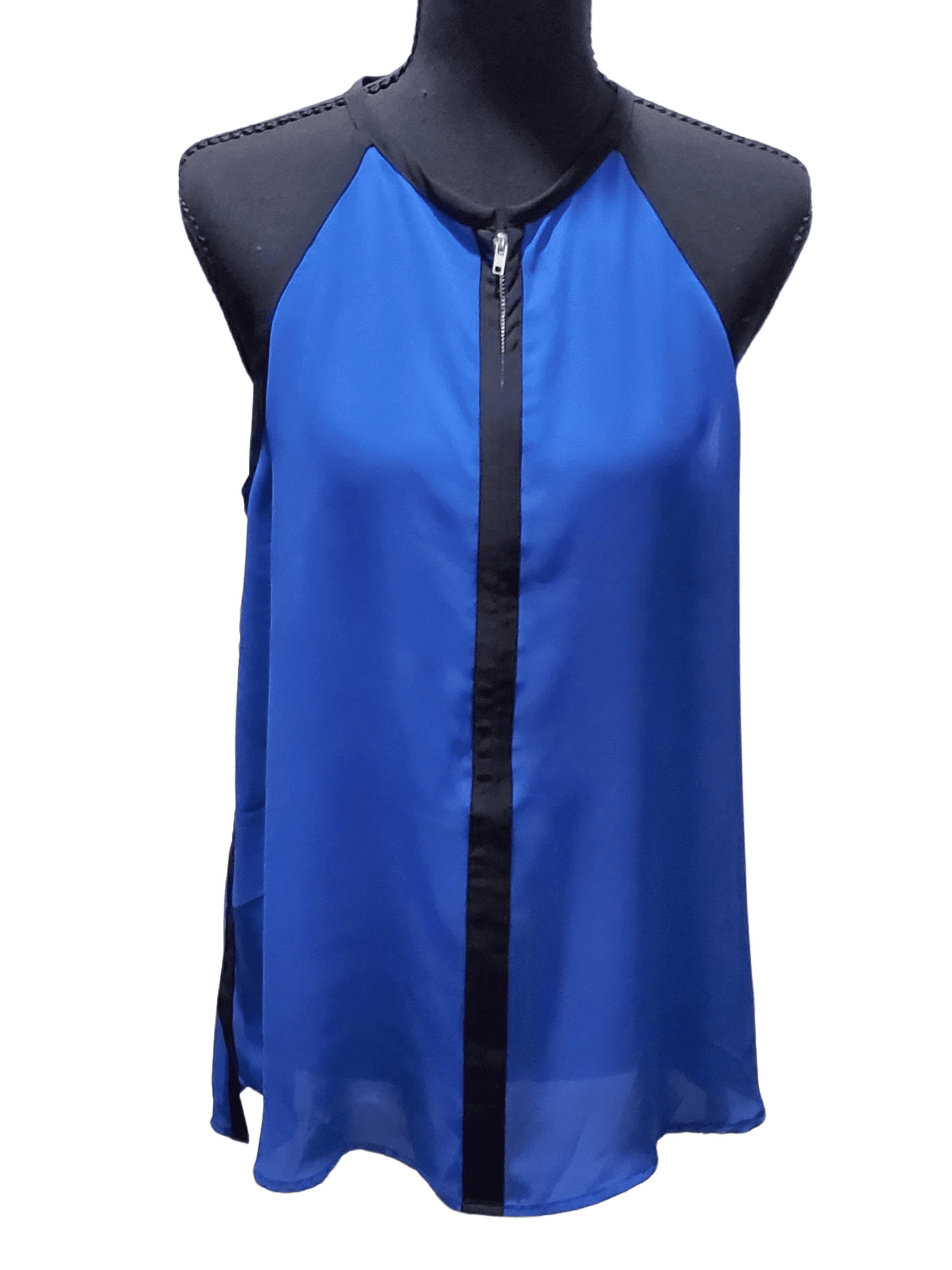 AQUA, AQUA — AQUA Bloomingdale’s Blue Chiffon Halter Blouse size Medium , excellent