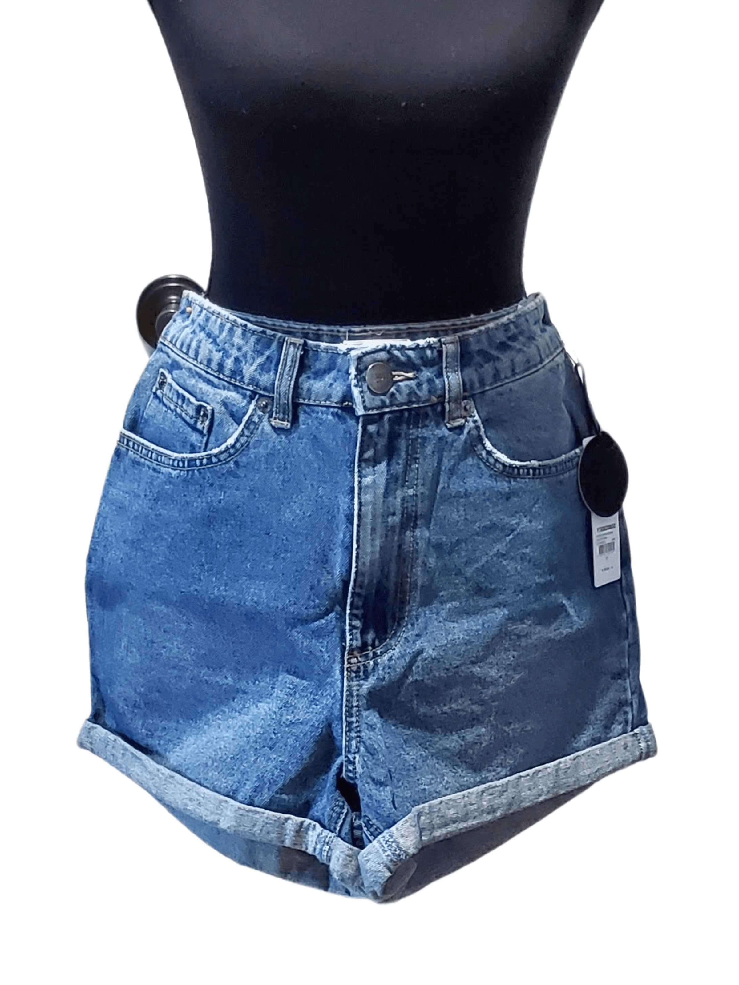 Amuse Society , Amuse Society — Amuse Society High Waisted Boho Chic Denim Cuffed shorts, mint